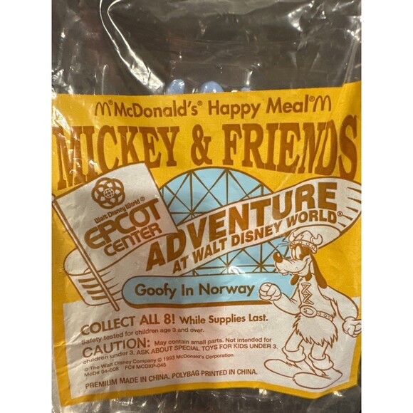 Disney Goofy in Norway 1993 McDonald’s EPCOT Happy Meal Toy Sealed - Picture 2 of 7